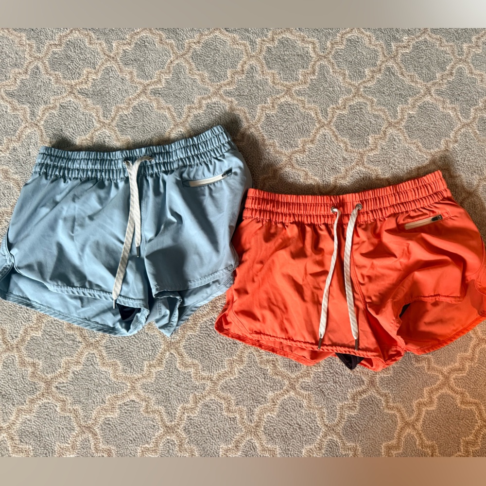 Vuori Orange and Light Blue Shorts